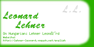leonard lehner business card